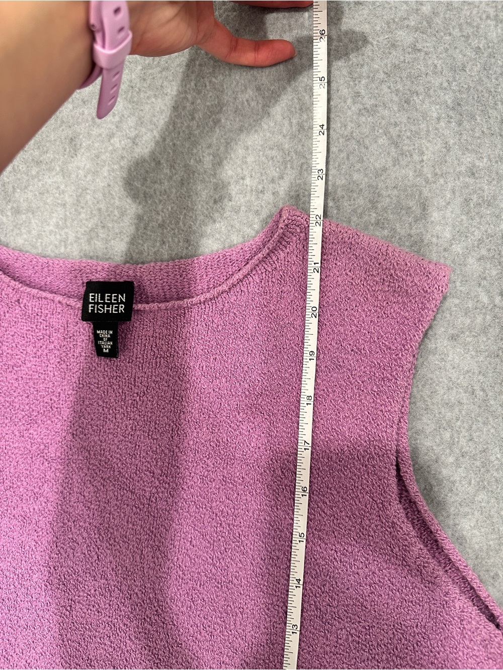 Eileen Fisher Lilac Sleeveless Textured Knit Tank - Picture 7 of 8